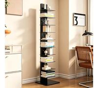 Dexinhdh Libreria A Colonna In Metallo, Organizer Verticale A 11 Ripiani Con Base Allargata, Scaffale Angolare Verticale Invisibile Per Soggiorno, Sala Da Pranzo, Ufficio(Blue)