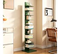 Dexinhdh Libreria A Colonna In Metallo, Organizer Verticale A 11 Ripiani Con Base Allargata, Scaffale Angolare Verticale Invisibile Per Soggiorno, Sala Da Pranzo, Ufficio(Green)