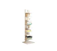 Dexinhdh Libreria A Colonna Spine Tower, Scaffale In Metallo Da Terra Con Base, Ripiani Regolabili, Scaffalatura A Scomparsa Effetto Sospeso Per Ufficio, Soggiorno, Studio(White,9-Tier)