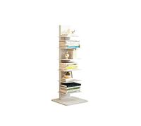 Dexinhdh Libreria A Colonna Spine Tower, Scaffale In Metallo Da Terra Con Base, Ripiani Regolabili, Scaffalatura A Scomparsa Effetto Sospeso Per Ufficio, Soggiorno, Studio(White,7-Tier)