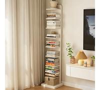 Dexinhdh Libreria A Torre A 9 Ripiani, Moderna Libreria Verticale A Giorno Con Base E Piedini Antiscivolo; Scaffale In Legno Con Vano Contenitore A Scomparsa, Per Ufficio, Soggiorno(C)