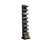 Dexinhdh Libreria A Torre A 9 Ripiani, Moderna Libreria Verticale A Giorno Con Base E Piedini Antiscivolo; Scaffale In Legno Con Vano Contenitore A Scomparsa, Per Ufficio, Soggiorno(D)