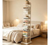 Dexinhdh Libreria A Torre In Legno Modello Spina, Scaffale Verticale Aperto E Moderno Con Base E Dispositivo Antiribaltamento, Scaffale Angolare Multi-livello A Scomparsa(B,9-Tier)