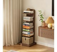 Dexinhdh Libreria A Torre In Legno Modello Spina, Scaffale Verticale Aperto E Moderno Con Base E Dispositivo Antiribaltamento, Scaffale Angolare Multi-livello A Scomparsa(C,5-Tier)
