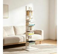 Dexinhdh Libreria A Torre In Metallo, Scaffale Angolare Verticale Con Base Allargata, Organizer Da Pavimento Stretto, Scaffalatura Multi-livello A Scomparsa Per Casa, Ufficio(White,9-Tier)