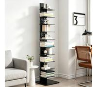 Dexinhdh Libreria A Torre In Metallo, Scaffale Angolare Verticale Con Base Allargata, Organizer Da Pavimento Stretto, Scaffalatura Multi-livello A Scomparsa Per Casa, Ufficio(Black,11-Tier)