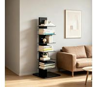 Dexinhdh Libreria A Torre In Metallo, Scaffale Angolare Verticale Con Base Allargata, Organizer Da Pavimento Stretto, Scaffalatura Multi-livello A Scomparsa Per Casa, Ufficio(Black,7-Tier)