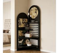 Dexinhdh Libreria Angolare A 4 Ripiani, Scaffale Angolare Salvaspazio, Supporto Triangolare, Design Ad Angolo Retto Di 90°, Mensola Angolare Da Parete Per Piccoli Spazi, Studio, Ufficio(C)