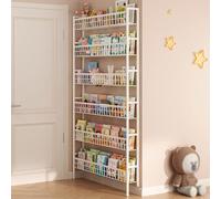 Dexinhdh Libreria Dietro La Porta, Organizer Per Libri A 6 Ripiani Con Pannello Perforato, Scaffale Stretto Salvaspazio Da Parete Per Camera Da Letto, Soggiorno, Ingresso(52cm)