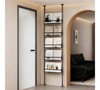 Dexinhdh Libreria Dietro La Porta, Scaffale Alto E Stretto In Metallo A 5 Ripiani Con Vano Portaoggetti Aperto, Organizer Da Parete Senza Fori, Scaffali Versatili Per Camera Da Letto(52cm)