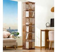 Dexinhdh Libreria Girevole Quadrata A 6 Livelli, Scaffale Portaoggetti Da Pavimento Con Esposizione A 360°, Con Piedini Antiscivolo, Organizer Multifunzionale Per Studio E Ufficio(B)