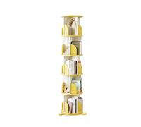 Dexinhdh Libreria Girevole Rotonda, Libreria Girevole A 360° Con Ventosa Inferiore E Piatto Girevole, Libreria Multifunzionale Per Camera Da Letto, Soggiorno, Studio, Ufficio(Yellow,5-layer)