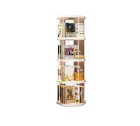 Dexinhdh Libreria Girevole, Torre Libreria Rotante Con Ganci, Scaffale Verticale Multifunzionale Da Pavimento Per Camera Da Letto, Soggiorno, Studio E Ufficio(4-layer)