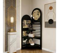 Dexinhdh Mensola Angolare A 4 Livelli, Supporto Per Mensola Angolare Espositiva, Design Con Struttura Di Supporto Triangolare, Ampia Libreria Angolare Per Soggiorno, Ufficio(A)