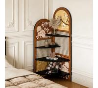 Dexinhdh Mensola Angolare A 4 Livelli, Supporto Per Mensola Angolare Espositiva, Design Con Struttura Di Supporto Triangolare, Ampia Libreria Angolare Per Soggiorno, Ufficio(C)