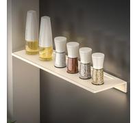 Dexinhdh Mensola Espositiva Galleggiante Con Luce LED, Mensole Luminose In Metallo Montate A Parete, Espositore Sospeso Con Ricarica USB Per Soggiorno, Cucina, Bagno(30cm)