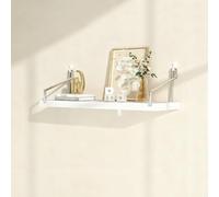 Dexinhdh Mensole Galleggianti A Parete, Mensola Da Parete In Legno Con Supporto Ausiliario, Design Con Supporto Triangolare, Grande Capacità Di Stoccaggio, Per Soggiorno, Cucina(C,60cm)