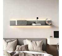 Dexinhdh Mensole Galleggianti Con Luci A LED, Mensola Espositiva Galleggiante In Metallo Montata A Parete, Moderna Libreria Creativa Da Appendere Alla Parete Per Soggiorno(Gray,50cm)