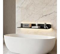 Dexinhdh Mensole Galleggianti In Metallo Da Parete Con Luci A LED, Mensola Espositiva Galleggiante, Design Con Corrimano Anticaduta, Salvaspazio, Espositore Illuminato Per Soggiorno(1 shelf,90cm)