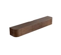 Dexinhdh Mobile TV Sospeso, Mensola A Parete Con Ante A Ribalta, Scanalatura Di Fresatura Riservata, Moderna Consolle TV Multimediale In Legno Con Cassetti Per Soggiorno E Ufficio(A,180cm)