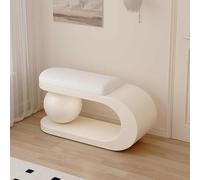 Dexinhdh Panca Da Ingresso In Metallo, Panca Imbottita Per La Fine Del Letto Con Cuscini In Tessuto Simile Alla Lana D'agnello, Design Della Seduta Curva, Sgabello Laterale Per Divano(A,100cm)