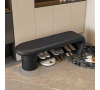 Dexinhdh Panca Da Letto, Panca Da Ingresso In Legno Con Cassetto Portaoggetti, Doppio Strato Di Stoccaggio Aperto, Sgabello Multifunzionale Creativo Per Scarpe Per Ufficio(Black,80cm)