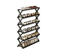 Dexinhdh Scarpiera In Bambù, Organizer Per Scarpe Verticale Impilabile, Design Pieghevole Senza Bisogno Di Montaggio, Struttura Robusta, Scaffale Per Scarpe Autoportante Per Ingresso(Black,6 Tier)