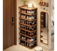 Dexinhdh Scarpiera Verticale Autoportante, Con Colonna Di Supporto Rinforzata E Struttura Triangolare, Supporto Angolare Multifunzionale Per Casa, Balcone E Ingresso(Brown,8 Tier)