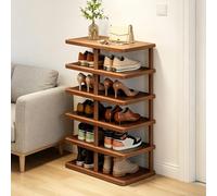 Dexinhdh Scarpiera Verticale Autoportante, Con Colonna Di Supporto Rinforzata E Struttura Triangolare, Supporto Angolare Multifunzionale Per Casa, Balcone E Ingresso(Brown,6 Tier)