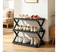 Dexinhdh Scarpiera Verticale Salvaspazio, Organizzatore Per Scarpe Verticale E Modulare, Design Pieghevole Senza Montaggio, Scaffale Multilivello Per Ingresso, Soggiorno(Black,3 Tier)