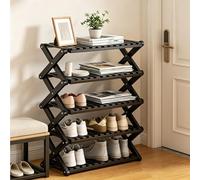 Dexinhdh Scarpiera Verticale Salvaspazio, Organizzatore Per Scarpe Verticale E Modulare, Design Pieghevole Senza Montaggio, Scaffale Multilivello Per Ingresso, Soggiorno(Black,5 Tier)