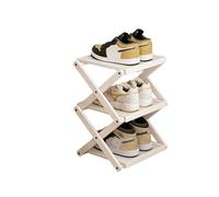Dexinhdh Scarpiera Verticale, Scaffale In Bambù Senza Bisogno Di Montaggio, Colonne A Forma Di X, Scaffale Stretto Salvaspazio, Piccolo Organizer Per Scarpe Per Soggiorno, Bagno(C,3 Tier)