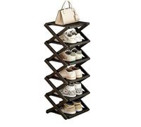 Dexinhdh Scarpiera Verticale, Scaffale In Bambù Senza Bisogno Di Montaggio, Colonne A Forma Di X, Scaffale Stretto Salvaspazio, Piccolo Organizer Per Scarpe Per Soggiorno, Bagno(A,6 Tier)