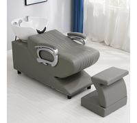 Dexinhdh Set di lavatesta e poltrona per salone, poltrona da barbiere con lavatesta, postazione per lavaggio capelli per parrucchiere con poggiapiedi separato per spa, bellezza(C)