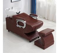 Dexinhdh Set di lavatesta e poltrona per salone, poltrona da barbiere con lavatesta, postazione per lavaggio capelli per parrucchiere con poggiapiedi separato per spa, bellezza(A)