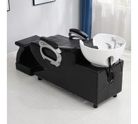 Dexinhdh Set di lavatesta e poltrona per salone, poltrona da barbiere con lavatesta, postazione per lavaggio capelli per parrucchiere con poggiapiedi separato per spa, bellezza(D)