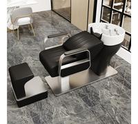 Dexinhdh Set Di Lavatesta E Sedia Per Salone Di Bellezza, Sedia Per Lavaggio Capelli Per Parrucchiere, Unità Di Lavaggio Per Lavatesta Con Poggiapiedi Separato Per Spa, Bellezza