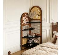 Dexinhdh Supporto Per Mensola Angolare, Moderna Libreria Angolare A Parete A 4 Ripiani, Forma A Ventaglio Ad Angolo Retto Di 90°, Mensola Espositiva Creativa Multifunzionale(A)