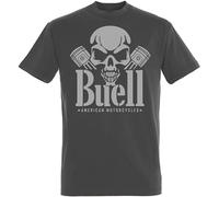 DEXINJIULOU Buell American Motorcycles Skull Piston Mens T-Shirt Unisex Grey Top Tee M
