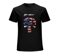 DEXINJIULOU Buell Skull American Flag Mens T-Shirt Unisex Black Top Tee M