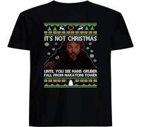DEXINJIULOU Burgerteeusa It's Not Christmas Until You See Hans Gruber Fall from Nakatomi Tower Mens T-Shirt Unisex Black Top Tee XL