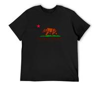 DEXINJIULOU California Republic Bear Bear Flag California Flag USA America Mens T-Shirt Unisex Black Top Tee M