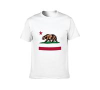 DEXINJIULOU California Republic Distressed Cali Bear Flag Mens T-Shirt Unisex White Top Tee S