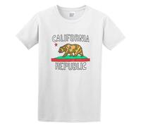 DEXINJIULOU California Republic Mens T-Shirt Unisex White Top Tee 3XL