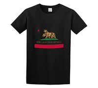 DEXINJIULOU California Republic PTV Kanye Bear Mens T-Shirt Unisex Black Top Tee M