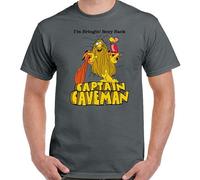 DEXINJIULOU Captain Caveman Retro Animated 80S TV Show Mens T-Shirt Unisex Dark Grey Top Tee XXL
