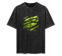 DEXINJIULOU The Big Green Man Chest Under Torn Mens T-Shirt Unisex Black Top Tee M