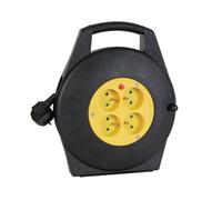 Dexlan Cavo Bobina con 4 Prese Multiple e Fusibile Termico, 10 m