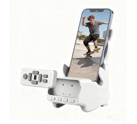 Dexmary Supporto per telefono 3 in 1, supporto per altoparlante Bluetooth con audio panoramico 9D e telecomando wireless per girare pagine, dock vivavoce da tavolo per guardare video, musica e leggere