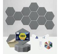 Dexmoko Pannelli acustici autoadesivi [176,9 kg/yd³ ad altissima densità], pannello fonoassorbente di seconda generazione, pannello sonoro professionale, schiuma insonorizzante in poliestere [taglia